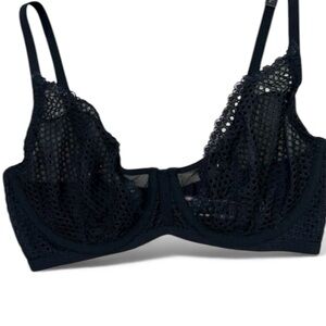 Victoria's Secret Bra 34 DD Unlined Demi Balconette Lace Strap NWOT